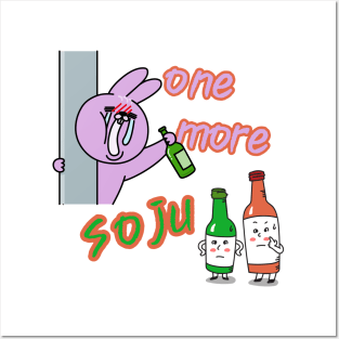 Funny Bunny asking for Soju Posters and Art